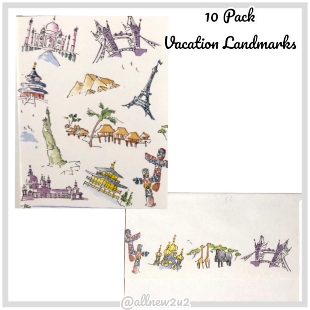 Paris Eiffel Tower London Bridge Vacation Landmarks Cities Notecards Host Pick